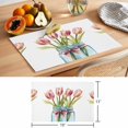 thumbnail image 6 of Tulip Flower Placemats Set of 8 Spring Oil Painting Floral Leaf Bow Vase Place Mats Indoor Wipeable Table Mats Washable Cloth Dining Table Placemats for Kitchen Holiday Party Home Decor 13x19 Inch, 6 of 9