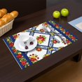 thumbnail image 2 of Placemat, Pioneer Flower Floral Print Pattern Place Mats Table Mat Set Of 2, PVC Washable Placemats for Party Kitchen Dining Decoration, 18x12 Inch, Fade Resistant, 2 of 6