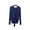 Blue01, variant on Summer Tops Solid 2 Piece Outfit Set, Sleeveless U Neck Halter Tank Top + Wrap Tie Front V Neck Long Sleeve Cardigan, Modal Layering Set Plus Size Tops for Women