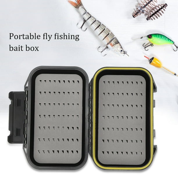 Fishing Tackle Box,Black Portable Fishing Bait Fly Box Fishing
