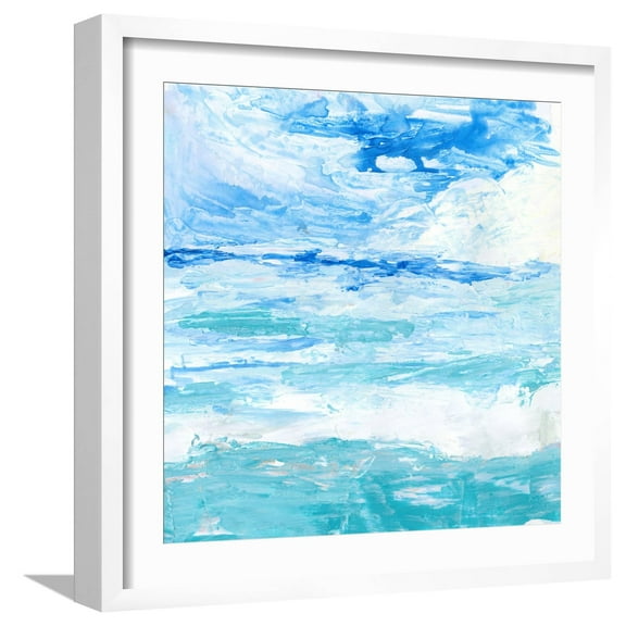 Art.com Cerulean Sea I Art Print by Victoria Borges, White Frame Wall Art, 21" x 21"