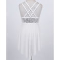 thumbnail image 4 of Hansber Kids Girls Sequins Criss-Cross Back Irregular Hem Ballet Modern Lyrical Dance Dress A White 16, 4 of 6