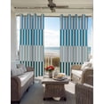 thumbnail image 4 of Colorful Stripe Blackout Curtains 72 Inches Long for Bedroom, Modern Teal Blue Green Vertical Striped Thermal Insulated Room Darkening Black Out Window Curtain Panels Grommet Drapes for Living Room, 4 of 8