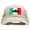 Khaki, variant on Mexican Flag Sombredo Embroidered Washed Cotton Brass Buckle Cap - Black OSFM