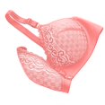 thumbnail image 4 of VISALY Front Snap Everyday Bras for Seniors Full Coverage Wirefree Push Up Bras Plus Size Front Closure Bralettes Soft Cup T-Shirt Bra Comfy No Underwire Bras with Support and Lift Watermelon Red L, 4 of 6