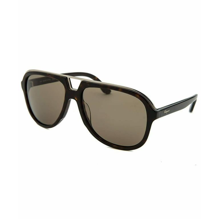 Salvatore Ferragamo Grey Pilot Men's Sunglasses SF730S 214 57