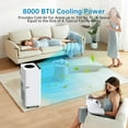 thumbnail image 3 of 8000 BTU Portable Air Conditioner with Remote Control, 3-in-1 AC Unit with Fan & Dehumidifier Mode,Quiet AC Unit with LED Display, Cool Rooms up to 350 Sq.Ft,24h Timer for Room, Dorm, Office, 3 of 7