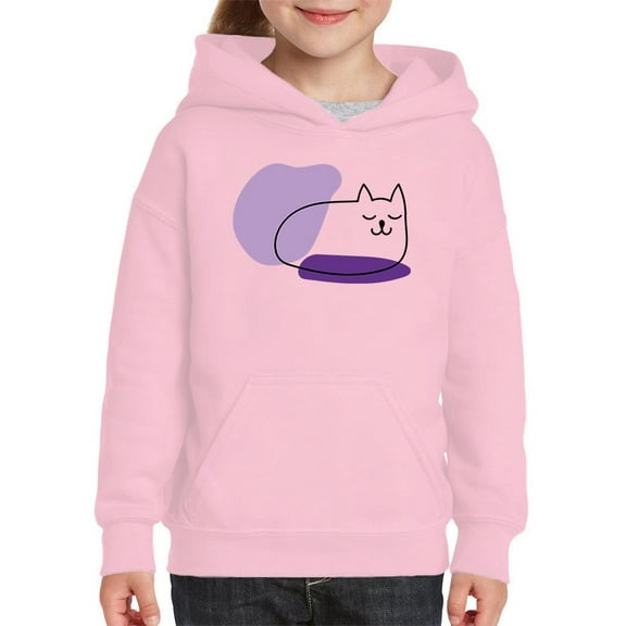 Sleepy Kitten Very Peri Lineart Hoodie Juniors -Image by Shutterstock, Small