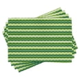 thumbnail image 1 of Ambesonne Green Place Mats Set of 4, Wavy Lines Irish Cultural, Standard Size, Lime Green Dark Green, 1 of 6