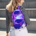 thumbnail image 6 of Rateoe Swirl Print Blue Purple1 Pattern Canvas College Laptop Backpack,Travel Daypack,Durable Rucksack Travel Notebook Bag School Backpack Book Bag for Men Women-Medium, 6 of 7