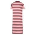 thumbnail image 5 of Miqool Zipper Robes for Women Stripes Long Bathrobes Lightweight Short Sleeve Full Length Housecoat with Pockets Nightgown S-2XL, 5 of 7