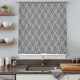 thumbnail image 4 of Wavy Lines Semi Sheer Curtains Drapes for Living Room, Bedroom, French Doors Window 54 Inches Long, Abstract Minimalist Pattern Gray Rod Pocket Chiffon Curtain Drapery Voile Draperies Panel, 4 of 8