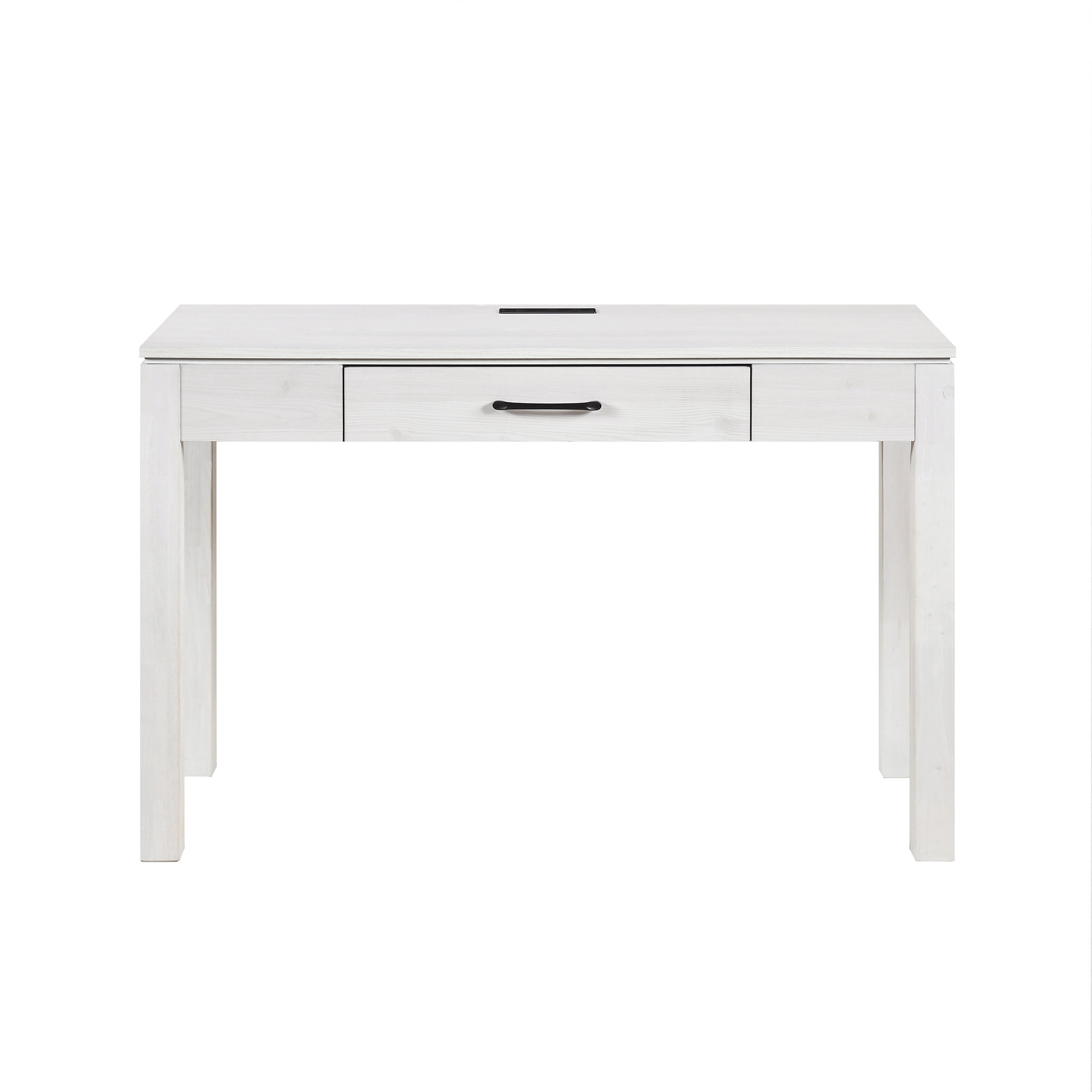 OakvillePark Avenshire Wood Rectangle Writing Desk with Power Outlet and USB Charging Port, White