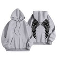 thumbnail image 5 of YUEHUA Silver Angel Wing Print Hoodies for Women Men Fleece Sweatshirts Pullover Funny Hoody Hooded With Pockets, 5 of 6