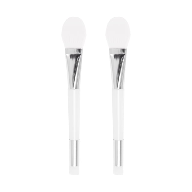 Unique Bargains 2 Pcs Smooth Face Mask Brush Double-headed White