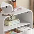 thumbnail image 5 of FANRAL Set of 2 Modern 2 Drawer Nightstands with Charging Station,Wooden Bedside Table End Table with Curved Silhouette & Metal Handles,White Night Stand, 5 of 7