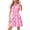 Floral Pink, variant on Womens Summer Floral Mini Dress Trendy Ruffle Short Sleeve V Neck Flowy A Line Short Beach Dresses