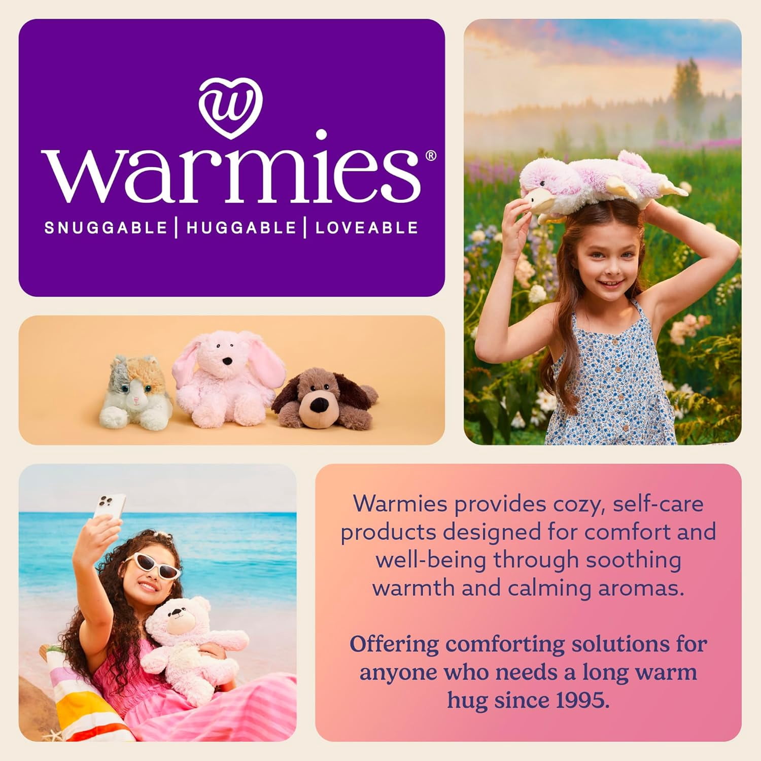 Warmies Microwavable Weighted Stuffed Animal, Lavender-Scented Woodstock Plushie, 1.5 lbs