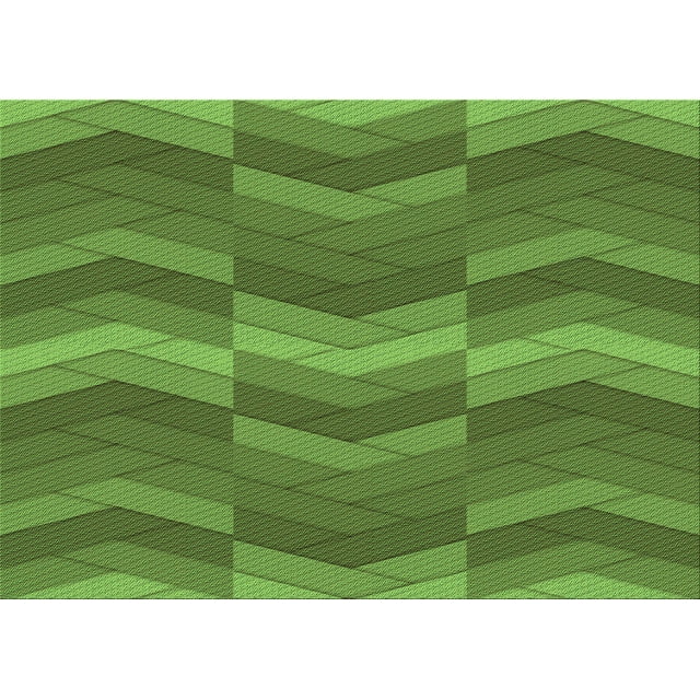 Ahgly Company Machine Washable Indoor Rectangle Transitional Seaweed Green Area Rugs, 2' x 5'