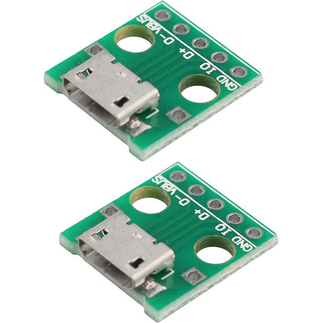 Haljia Adaptateur Micro Usb vers Dip Connecteur Femelle 5 Broches Type B Pcb Convertisseur Module Carte (4 Pcs)