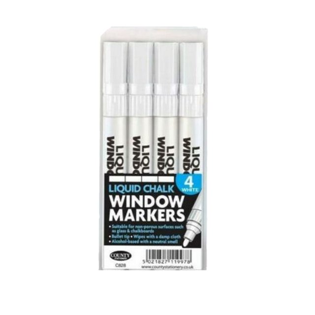 County Stationery Marqueur à Craie (Lot de 4)