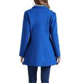 thumbnail image 3 of INSPIRE CHIC Women's Lapel Collar Buttoned Outwear Elegant Work Notch Trench Winter Coat L Royal Blue, 3 of 6