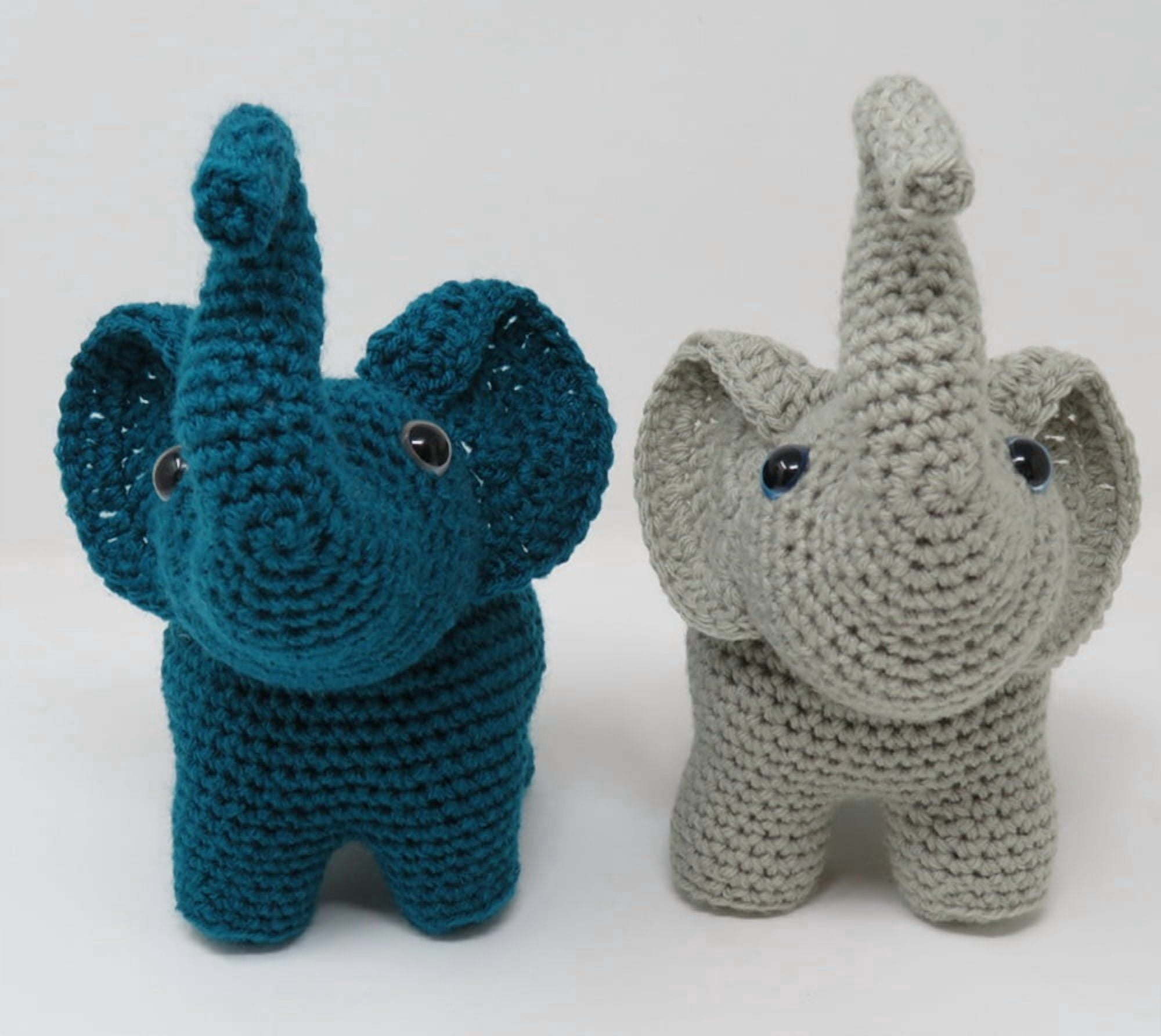Elephant Crochet Kit for Beginners, 2-Pack Amigurumi Starter Set with Step-by-Step Video Tutorials, TIKA