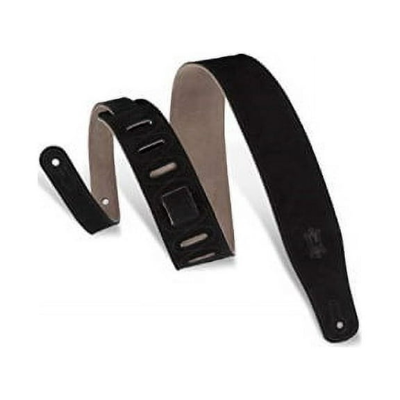 Levy's Leathers MS26-BLK 2.5" Hand-Brushed Suede Guitar Strap, Black