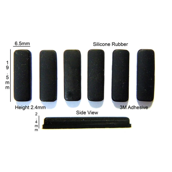 VATH Self Adhesive Silicone Rubber Feet 19.5mm(L) x 6.5mm(W) x 2.4mm(H) 6pcs [RB207]