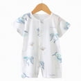 thumbnail image 2 of HCNTES Newborn Infant Baby Unisex Short Sleeve Jumpsuit One-Piece Children Toddler Light Pajamas Sleepwear Dailywear for Spring Summer(Light Blue,18-24 Months), 2 of 4