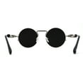 thumbnail image 4 of Steam Punk Round Circle Lens Metal Rim Retro Victorian Spring Arm Sunglasses Silver Mirror, 4 of 4