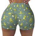 thumbnail image 2 of Gukieu Cute Yoga Frogs Print Women's Sports Shorts, Elastic Waist High Stretch Running Yoga Gym Sweatpants-Medium, 2 of 8