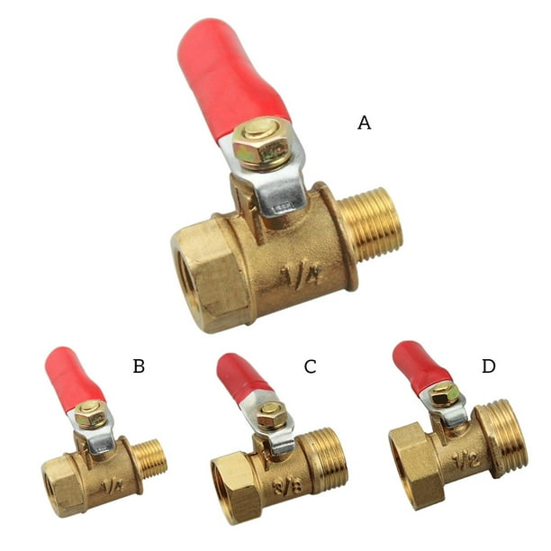 Brass Ball Valve with Rotary Handle Male Female Thread Hose Connector