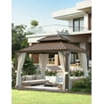 thumbnail image 3 of Hommow 10' x 12' Hardtop Gazebo with Steel Double Roof, Anti-Rust Coating Aluminum Frame Permanent Outdoor Waterproof Pavilion, 3 of 11