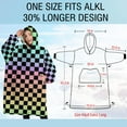 thumbnail image 4 of Oversized Wearable Blanket Hoodie,Gradient Color Checkered Pattern Sherpa Blanket Hoodie with Super Pockets,Super Warm Fuzzy Pullover for Women & Men, 4 of 6