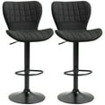 thumbnail image 1 of HOMCOM Tabourets de Bar Ensemble de 2 Chaises de Bar Pivotantes à Hauteur Réglable avec Dossier, 1 of 10