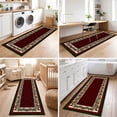 thumbnail image 3 of ICEANT 3'x10' Rectangle Runner Rugs, Geometric Style Non Slip Washable Low Pile Carpet, Area Rug for Hallway Entryway Bathroom Bedroom Kitchen, Burgundy, 3 of 5