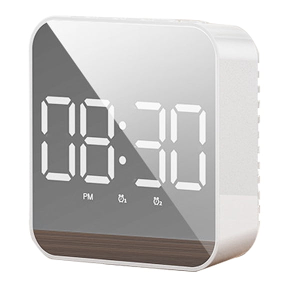 Stylish LED Temperature Display Digital Mirror Clock for Bedrooms and Workspaces