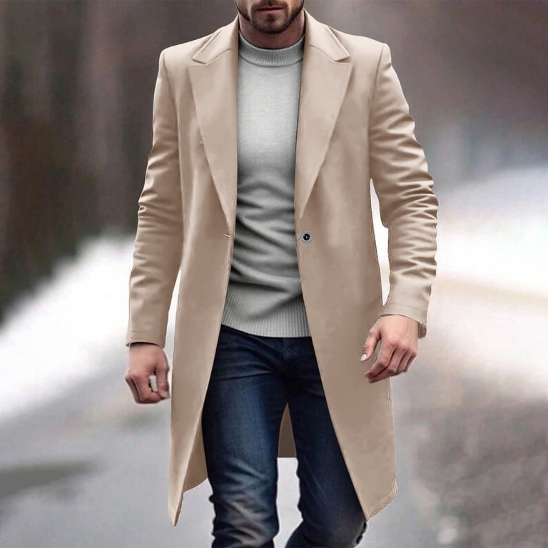 MaFYtyTPR Men's Fuzzy Coats Fashion Solid Color Casual Lapel