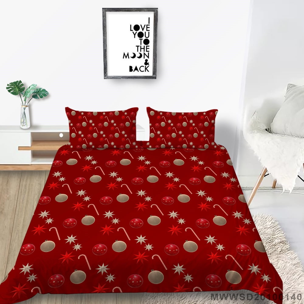 Creative Happy Christmas Printed Bedding Covers Polyester Quilt Cover