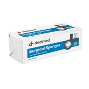 Dealmed 2" x 2" Surgical Sponges, 8-Ply Absorbent Gauze for Prepping, Cleaning, Wound Dressing, and First Aid Kits, 200 Count (1 Pack)