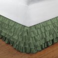 thumbnail image 2 of D.N.G. BEDDINGS 1 Piece Multi Ruffle Bed Skirt, 12 Inch Deep Pocket, 800 Thread Cotton 100% Egyptian Cotton, Twin XL Size (39" x 80") Inch, Solid Moss, 2 of 2