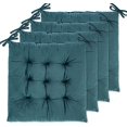 thumbnail image 1 of Namzi Paquete de 4 cojines para sillas de comedor, sillas de oficina, coche, suelo, exteriores y patios. Se pueden lavar y secar a máquina (franela de 40 x 40 cm, color verde oscuro)., 1 of 5