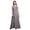 Gray, variant on Bimba Check Women Long Tank Maxi Dress Round Neck Printed Party Gown-Large