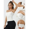 thumbnail image 3 of Unique Bargains Women's Bandeau Camisole Spaghetti Strap Padded Sleeveless Tank Top L White, 3 of 6