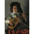 thumbnail image 2 of Judith Leyster 11x14 Black Ornate Wood Framed Double Matted Museum Art Print Titled: The Serenade (1629), 2 of 5