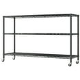 thumbnail image 4 of Ktaxon 3-Tier Steel Shelving Unit with Wheels, 46"W  Storage Shelving Rack, 2000LBS Heavy Duty Adjustable Wire Shelf, 46" W x 18" D x 41" H, 4 of 17