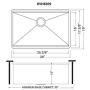 Ruvati 28-inch Workstation Ledge Undermount 16 Gauge Stainless Steel Kitchen Sink Single Bowl - RVH8309