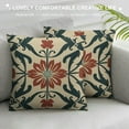 thumbnail image 3 of Chilfamy Throw Pillow Covers Eggplant Geometric Flower Cushion Covers Oriental Toile Chinoiserie Sofa Pillow Cover Lily Leaf Ginkgo Biloba Flower Accent Pillow for Home Sofa  12x12in, 3 of 5