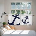 thumbnail image 4 of Nautical Anchor Tier Curtains, Farmhouse Minimalist White Abstract Art Light Filtering Kitchen Curtains, 2Pcs Rod Pocket Half Window Treatments Panels for Sink Cafe Cabinet Camper 27.5x24 Inches, 4 of 9